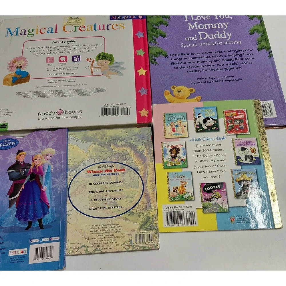 Lot of 5 Children's Books Disney Frozen Winnie the Pooh Three Bears Unicorn